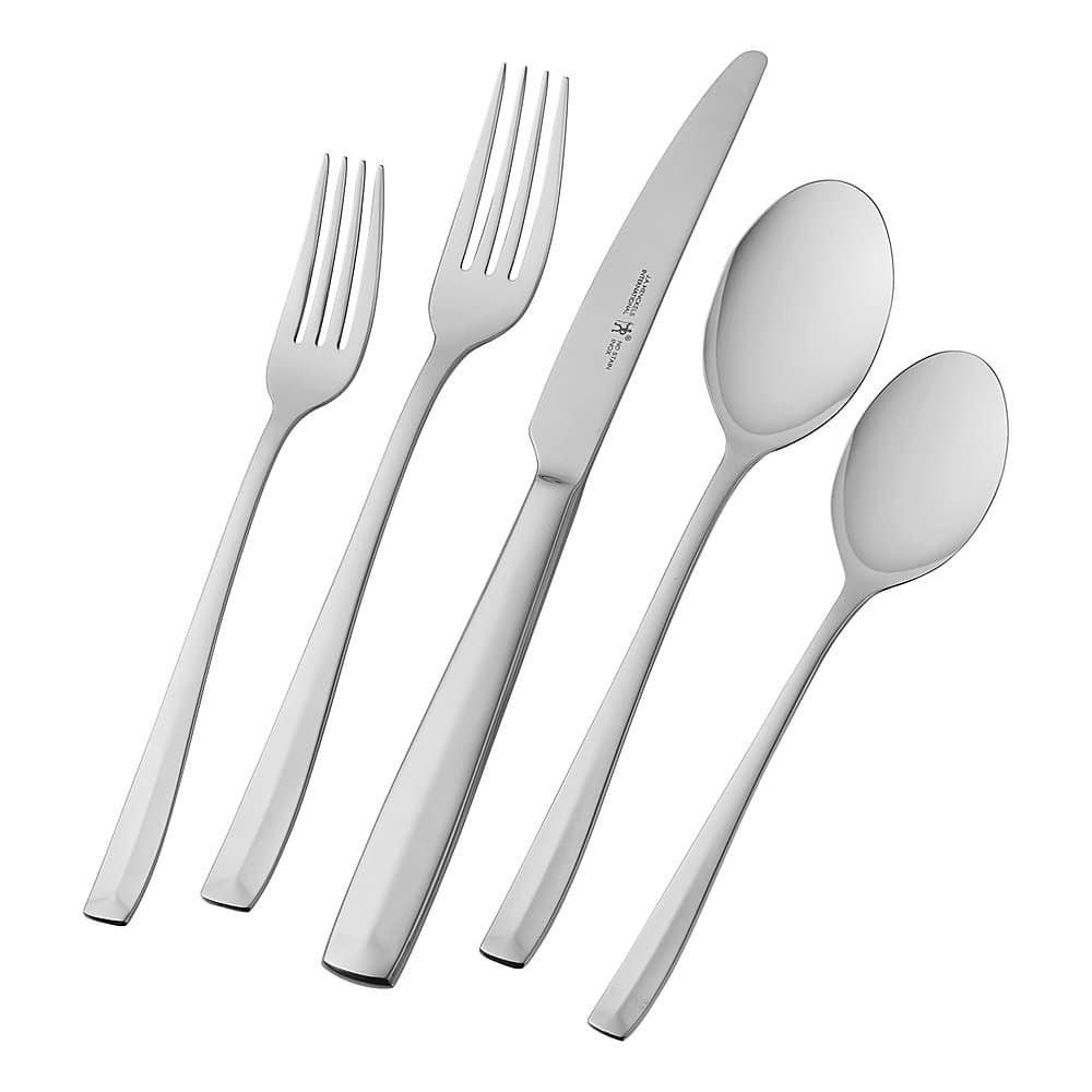Angle. Henckels - International Lani 65-pc 18/10 Flatware Set - Stainless Steel.