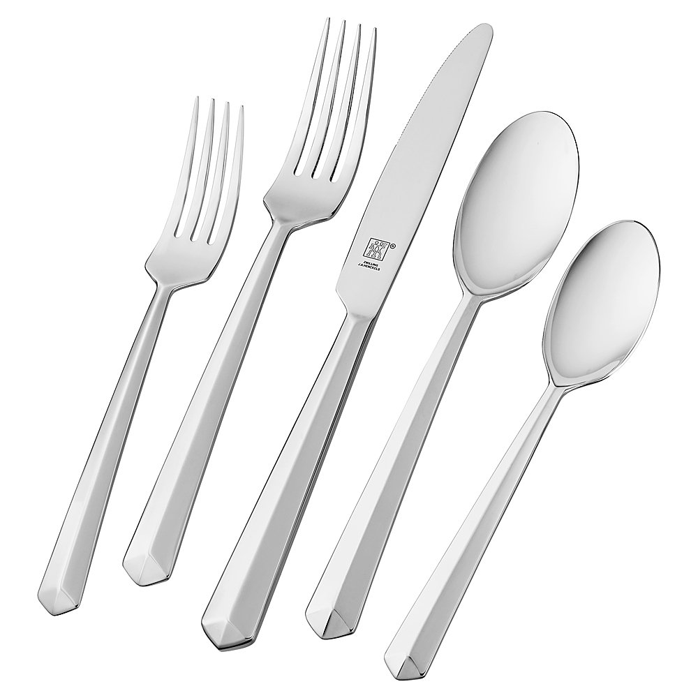 Angle View: ZWILLING - Henckels Alluri 42-pc 18/10 Stainless Steel Flatware Set - Stainless Steel