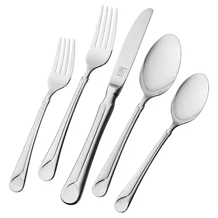 Angle. ZWILLING - Henckels Provence 45-pc 18/10 Stainless Steel Flatware Set - Stainless Steel.