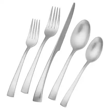 Angle. ZWILLING - Henckels Bellasera Satin 45-pc 18/10 Stainless Steel Flatware Set - Stainless Steel.