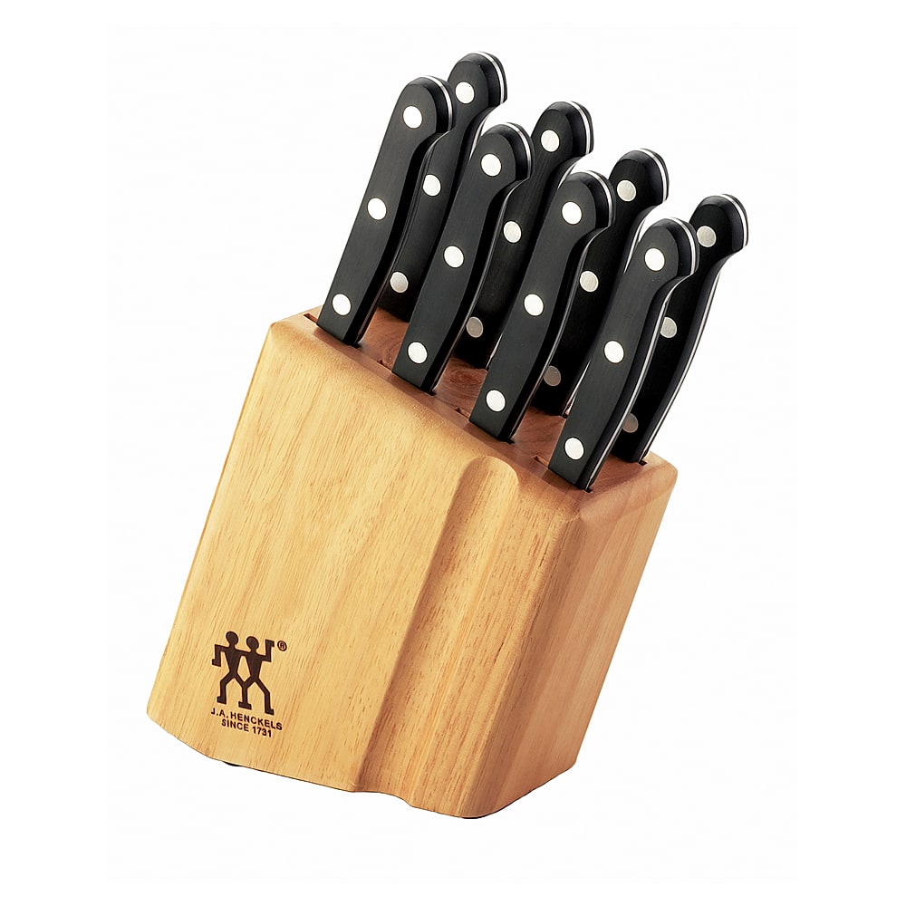 Angle View: ZWILLING - TWIN Gourmet Classic 9-pc Steak Knife Block Set - Brown