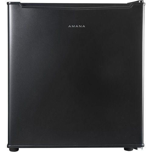Amana 1.7-Cu. Ft. Single-Door Mini Refrigerator with Half-Width Chiller Compartment, Black