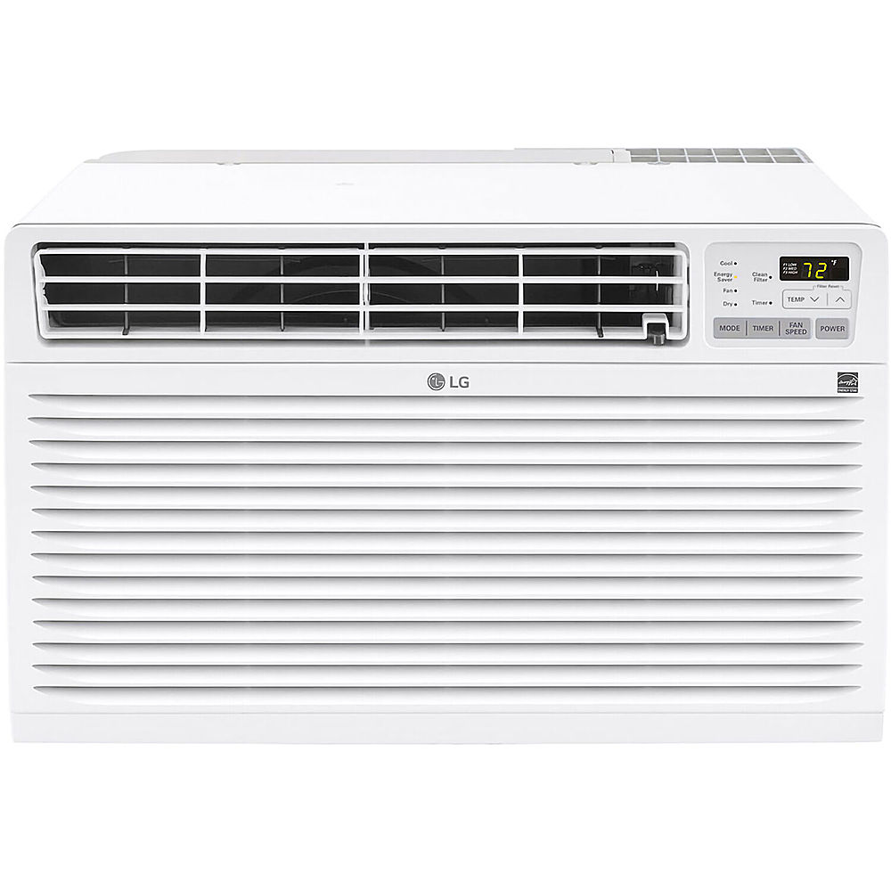 Angle View: LG - 550 Sq. Ft. 11,800 BTU Through-the-Wall Air Conditioner - White
