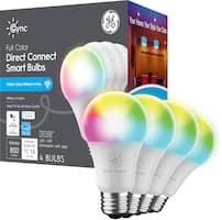 C by GE - Full Color Direct Connect Light Bulbs (4 A19 LED Color Changing Light Bulbs), 60W Replacement - Full Color - Front_Zoom