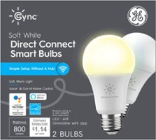 GE - Cync Smart Direct Connect Light Bulbs (2 A19 Smart LED Light Bulbs), 60W Replacement - Soft White - Front_Zoom