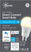 GE - Cync Smart Soft White Direct Connect Light Bulb (1 A19 Smart LED Light Bulb), 60W Replacement - White - Front_Zoom