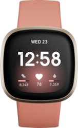 Fitbit - Versa 3 Health & Fitness Smartwatch - Soft Gold - Front_Zoom