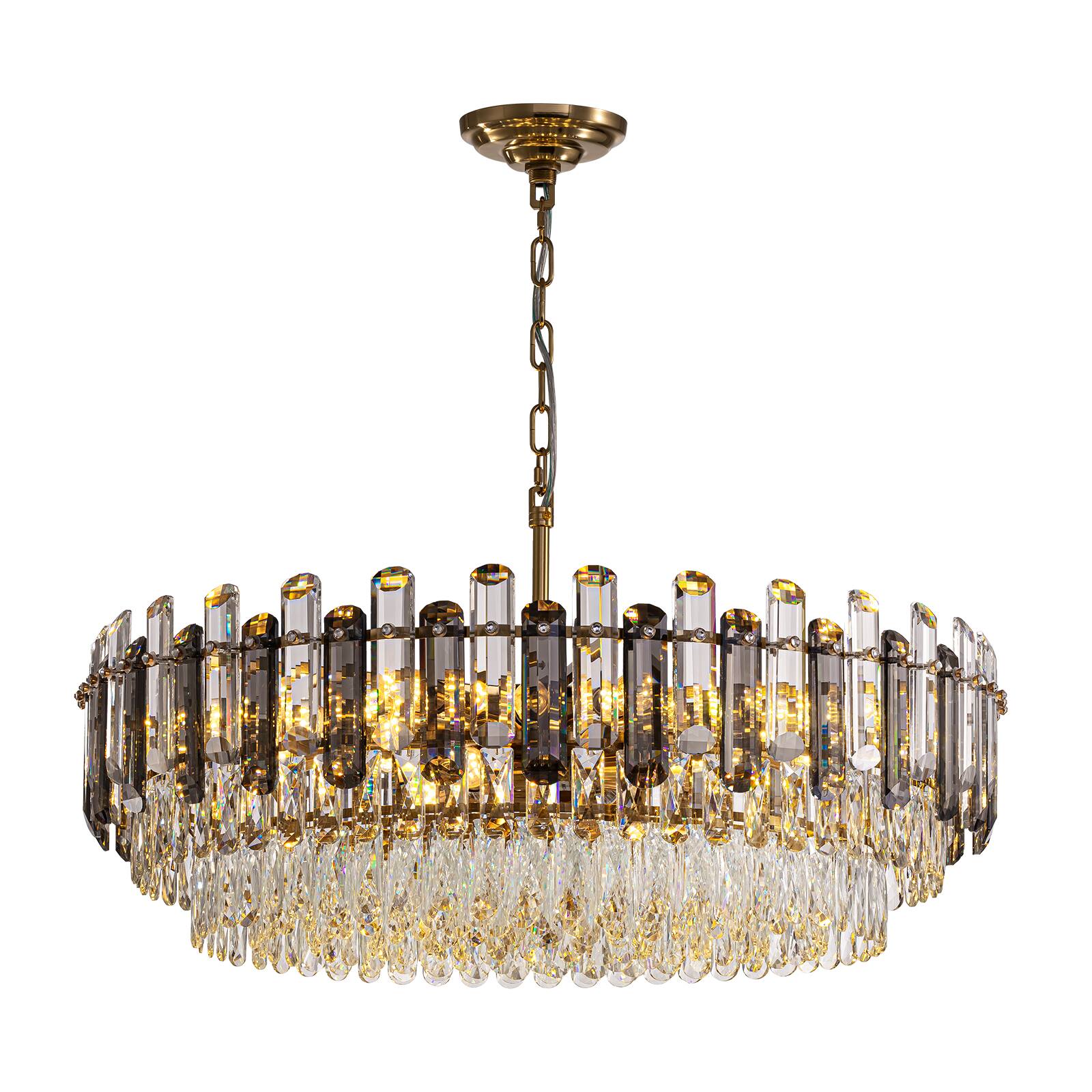 Alt View 9. Siljoy - 31.5" 20-Light Gold Brass Crystal Chandelier, Modern Luxury Light for Dining Room Living Room Bedroom Foyer - Gold Brass.