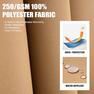 250/GSM 100% POLYESTER FABRIC

- 3 Years Color Fastness Warranty
- Water Resistant
- UV Resistant
- Easy To Clean

UV50+ PROTECTION
WATER-REPELLENT