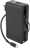 myCharge - RetractaCharger 10,000 mAh Portable Charger for Most USB-C and Apple Devices - Black