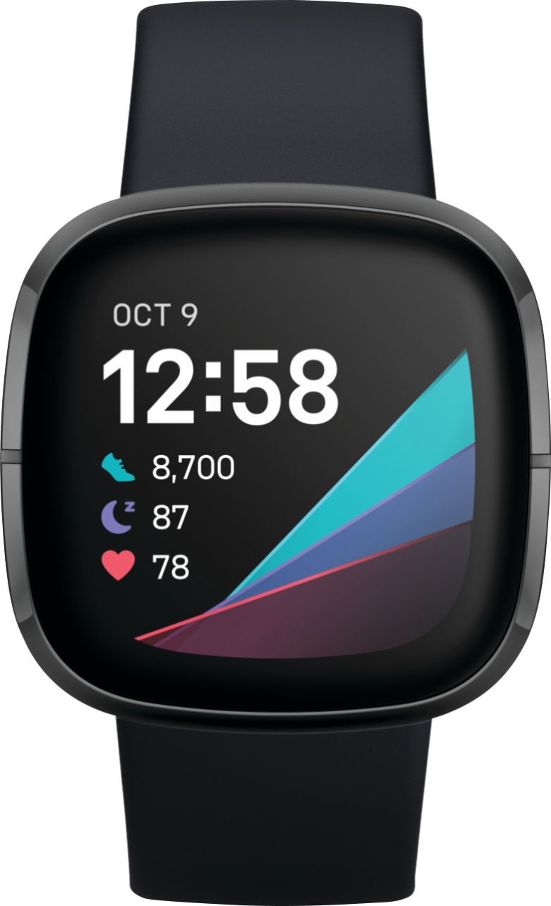 NEW SEALED Fitbit Sense Fitness Health Stress Tracker Smartwatch Black Graphite