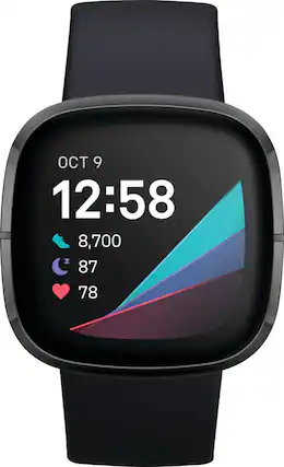 Front. Fitbit - Sense Advanced Health Smartwatch - Graphite.
