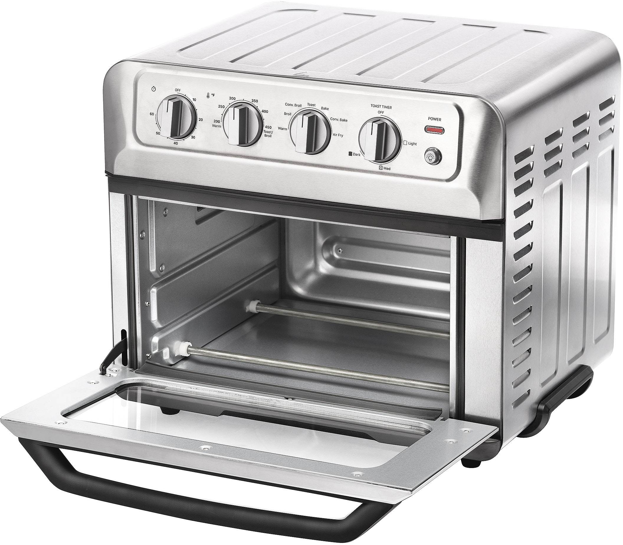 Left View: Chefman - Toast-Air 6-Slice Convection Toaster Oven + Air Fryer - Silver