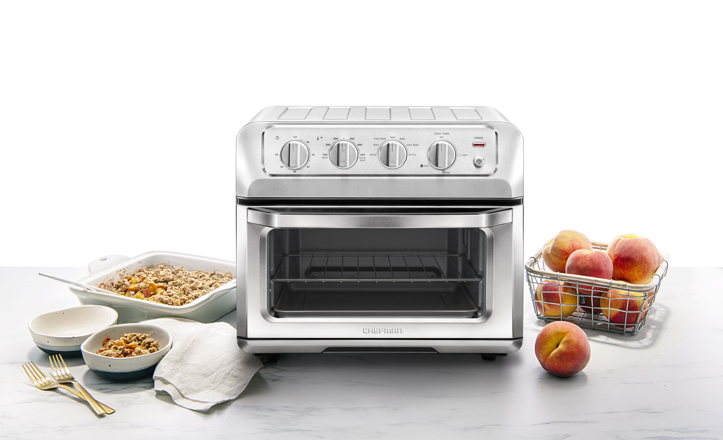 Zoom in on Alt View Zoom 13. CHEFMAN - Toast-Air® 6-Slice Convection Toaster Oven + Air Fryer - Silver.