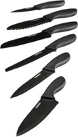 Cuisinart - 12pc Coated Knife Set with Blade Guards - Black Metallic - Angle_Zoom