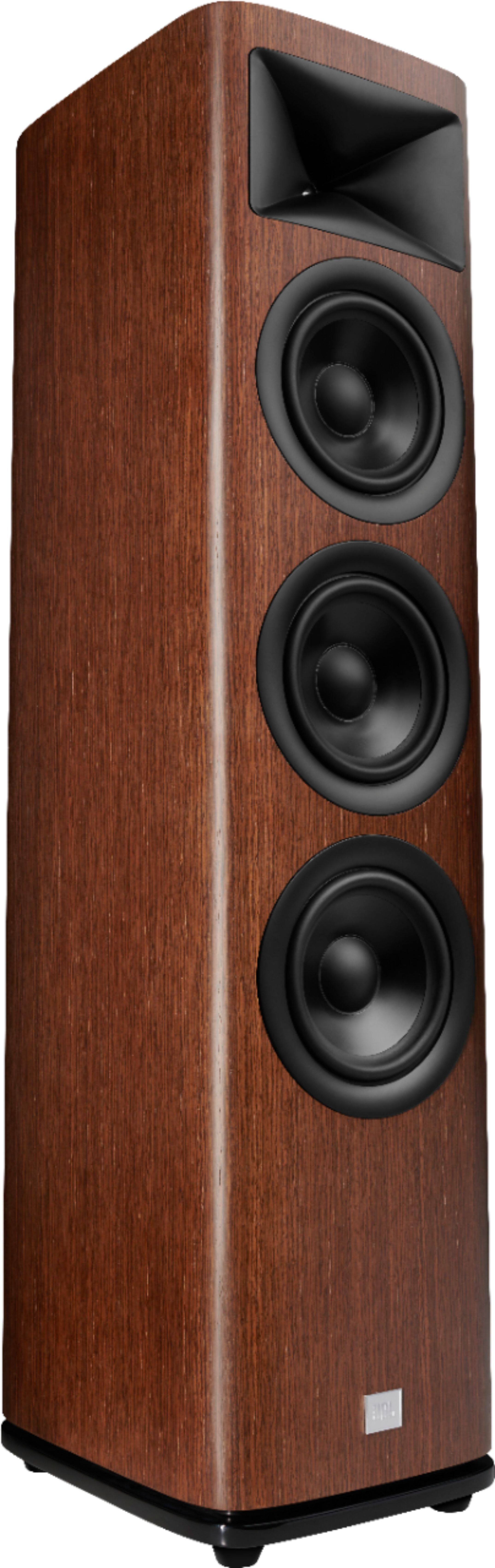 Angle. JBL - HDI3600 Triple 6.5-inch 2-1/2 way Floorstanding Loudspeaker with 1" compression tweeter - Walnut Wood Finish.