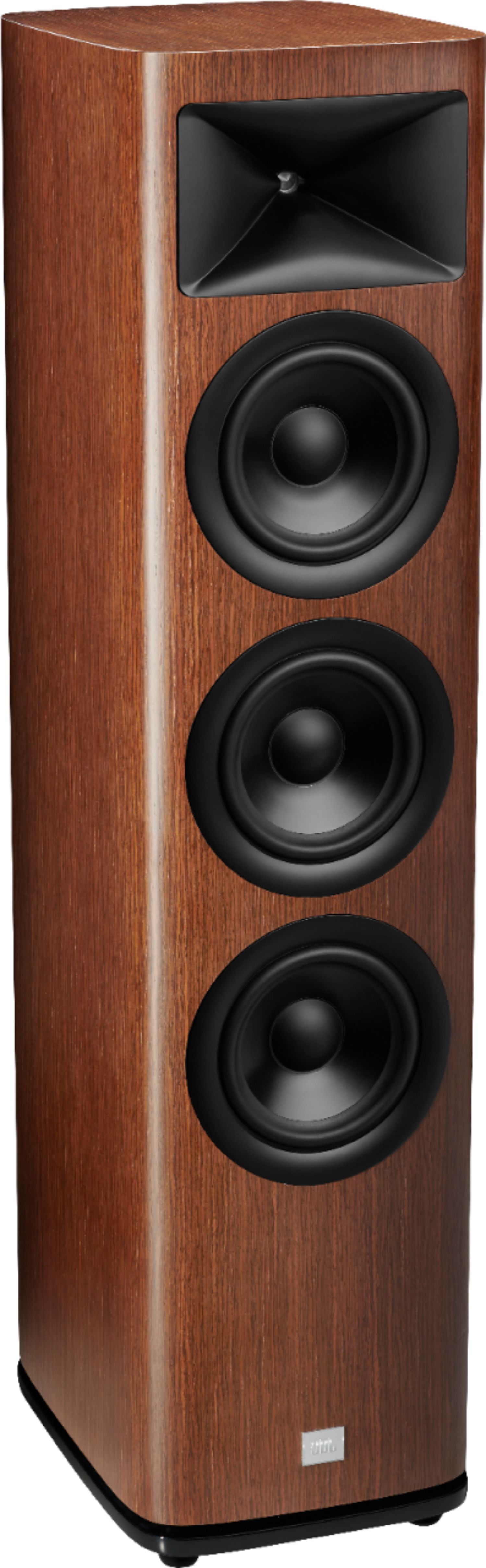 Left View: JBL - HDI3600 Triple 6.5-inch 2-1/2 way Floorstanding Loudspeaker with 1" compression tweeter - Walnut Wood Finish
