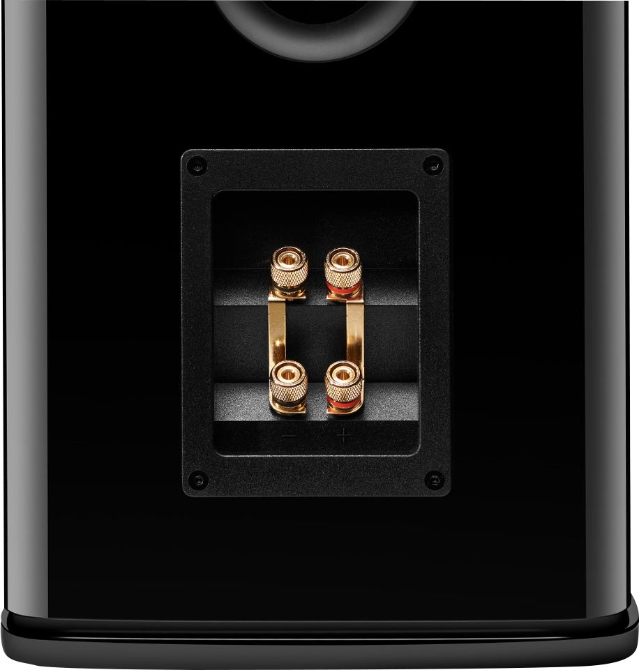 Back View: JBL - HDI1600 6.5" 2-way bookshelf loudspeaker with 1" compression tweeter, each - Gloss Black Finish