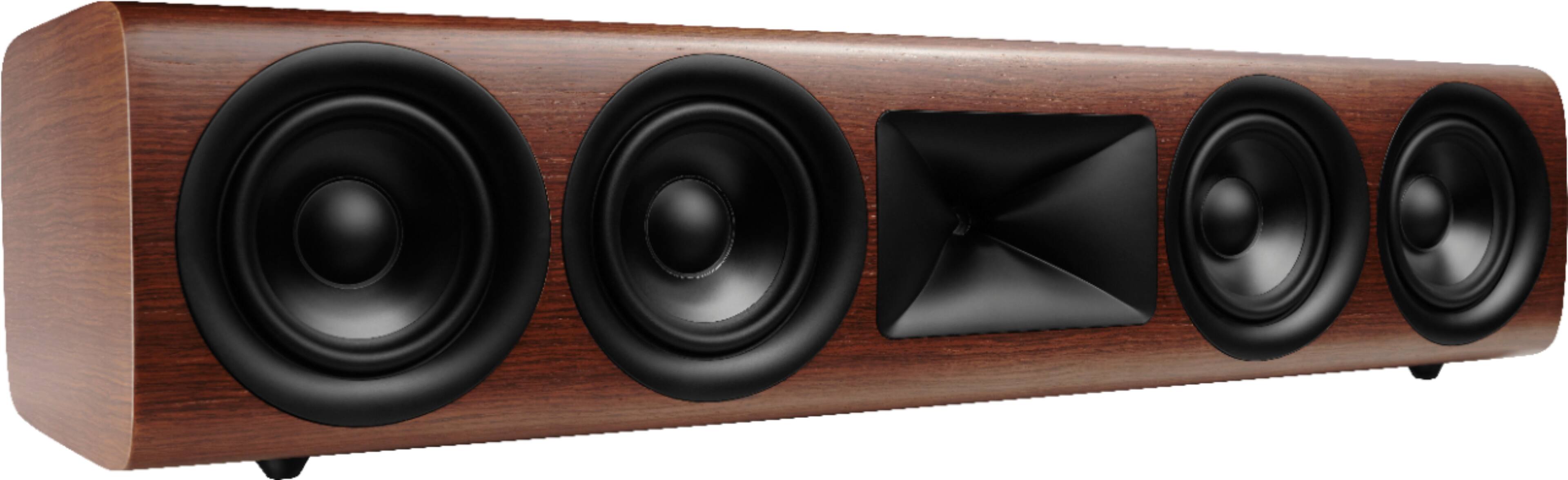 Angle. JBL - HDI4500 Quadruple 5.25" 2-1/2 way Center Channel Loudspeaker with 1" compression tweeter - Walnut Wood Finish.