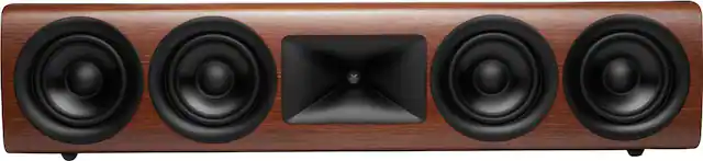 Front. JBL - HDI4500 Quadruple 5.25" 2-1/2 way Center Channel Loudspeaker with 1" compression tweeter - Walnut Wood Finish.