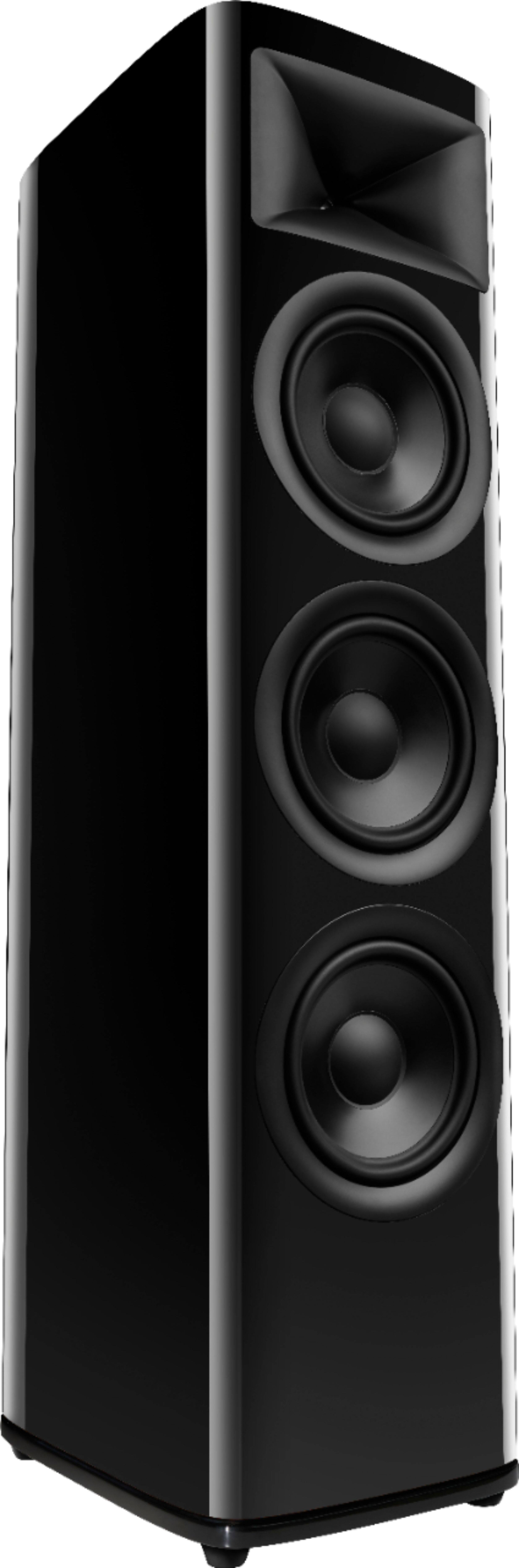 Angle. JBL - HDI3800 Triple 8-inch 2-1/2 way Floorstanding Loudspeaker with 1" compression tweeter - Gloss Black Finish.
