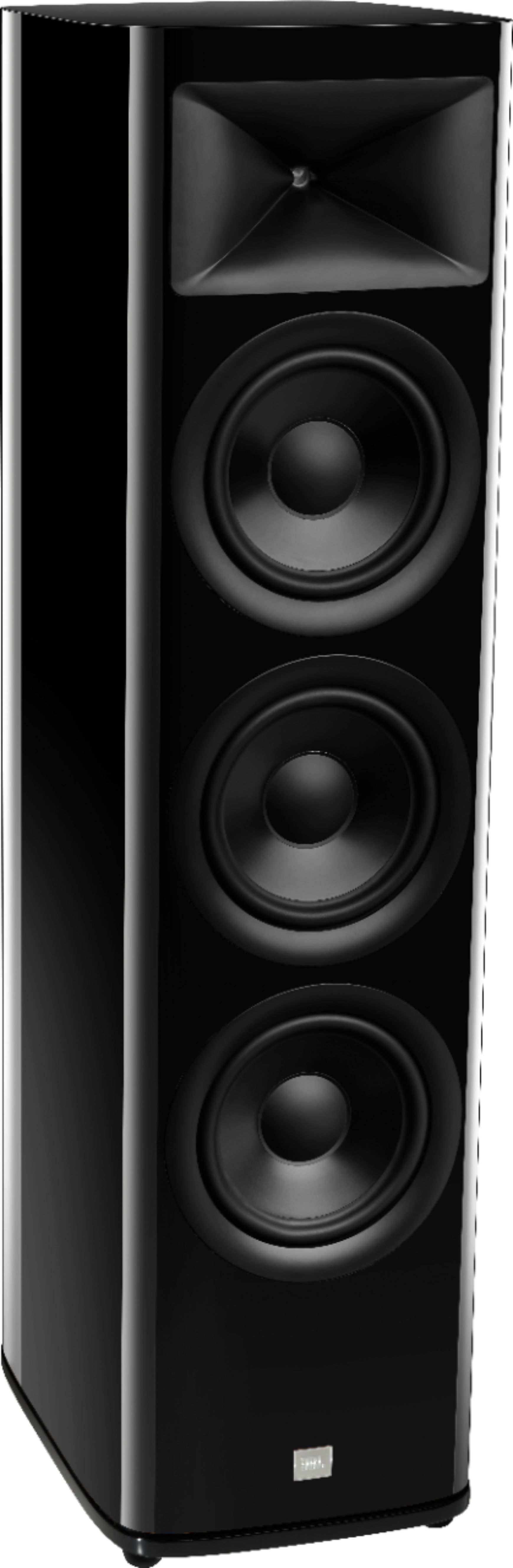Left View: JBL - HDI3800 Triple 8-inch 2-1/2 way Floorstanding Loudspeaker with 1" compression tweeter - Gloss Black Finish