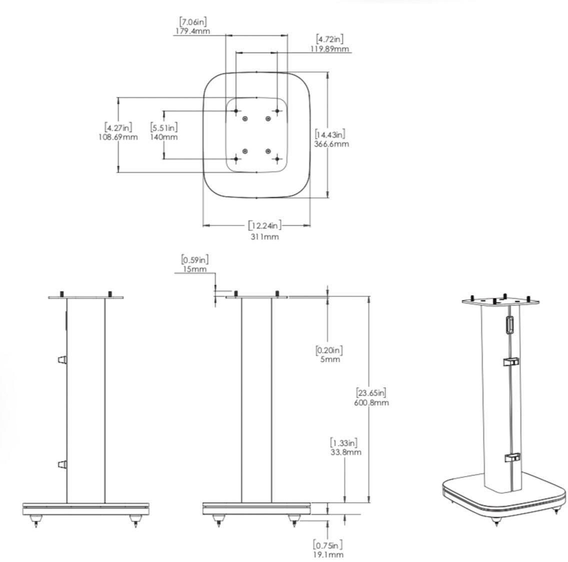 Alt View 11. JBL - HDI-FS floor stands for HDI1600 bookshelf speakers, pair - Gloss Black.
