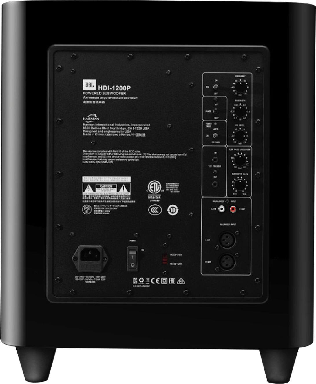 Back. JBL - HDI 1200P 12" 1000W Powered Subwoofer - Gloss Black.