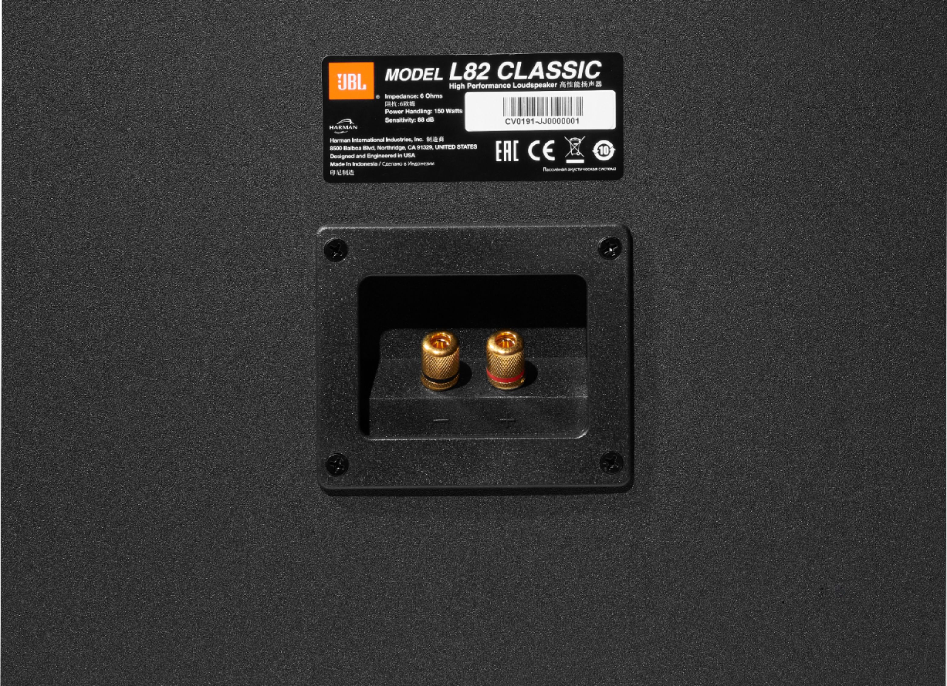 Back View: JBL - L82Classic 8-inch 2-way Bookshelf Loudpeakers, Pair - Orange Grille