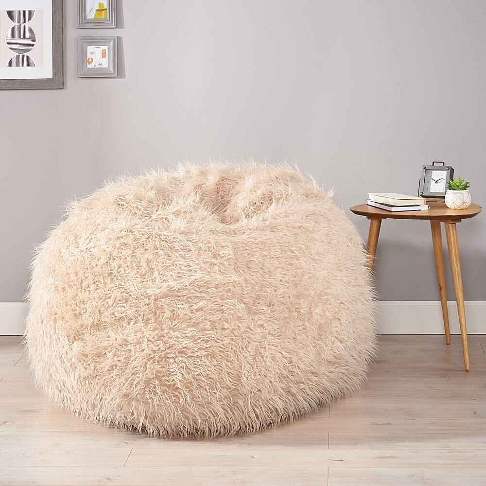 Best Buy: Noble House Cullman Furry Bean Bag Taupe 311873