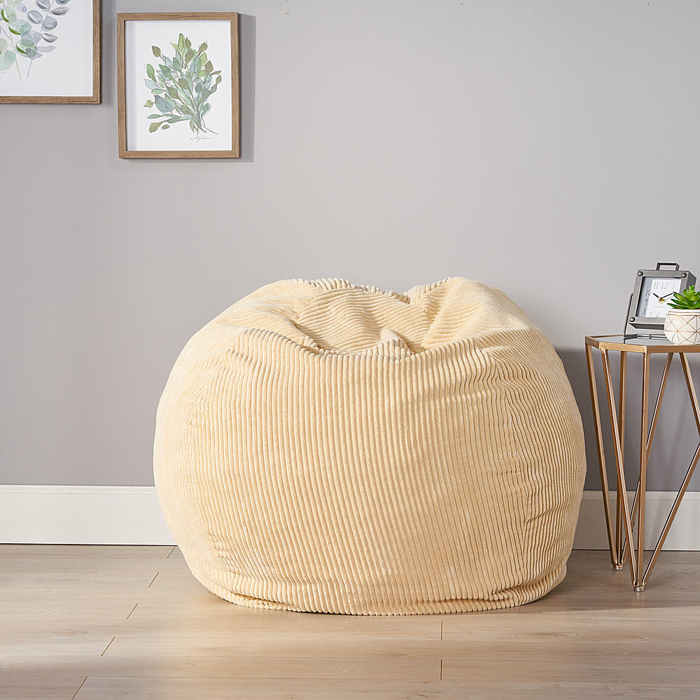 Best Buy: Noble House Kenli Corduroy Bean Bag Ivory 312336