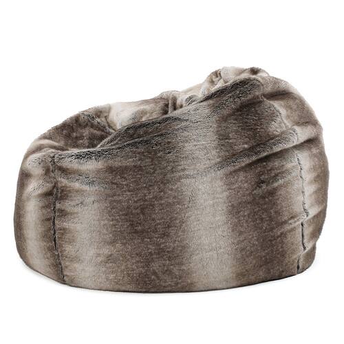 Noble House - Ardmore Faux Fur Bean Bag - Gray Taupe