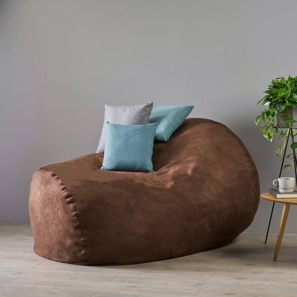 Best Buy Noble House Byfield Suede Bean Bag French Toast 295757 6599