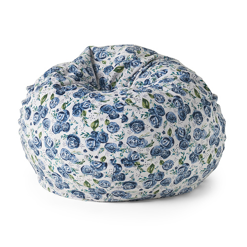 Noble House - Mynders Fabric Bean Bag - Navy and White Rose Print