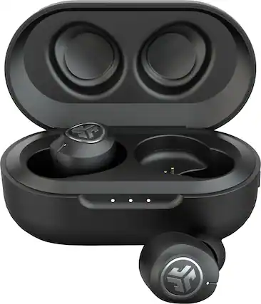 Front. JLab - JBuds Air ANC True Wireless Earbuds - Black.