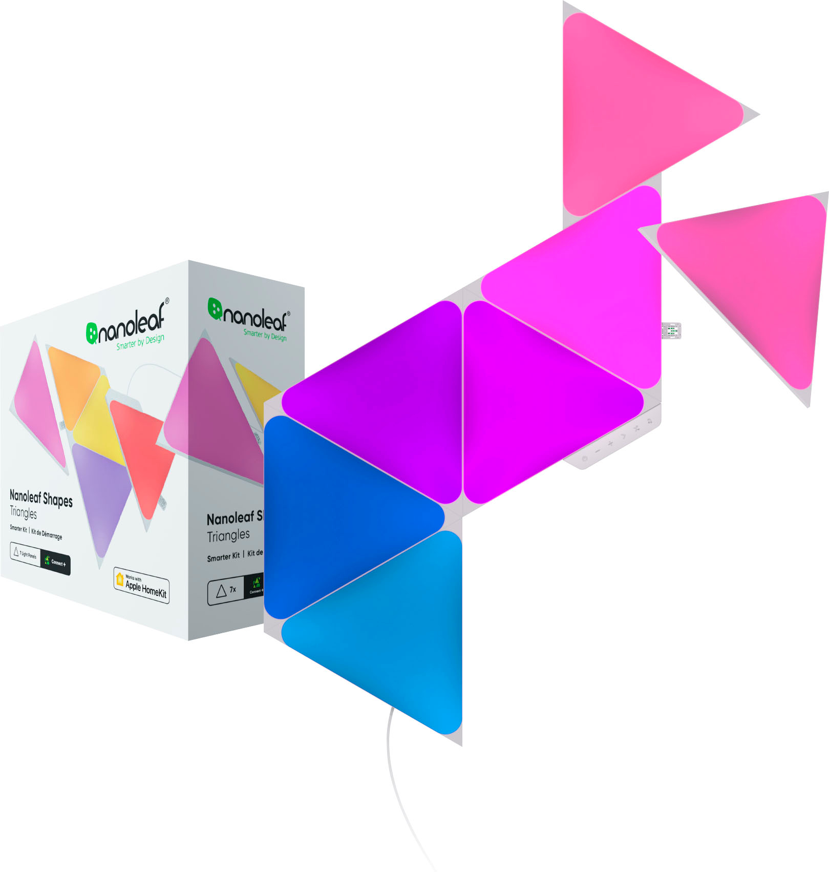 Nanoleaf Shapes Smarter (7 Triangles NL47-7003TW-7PK Multicolor Panels) Best - Buy Kit