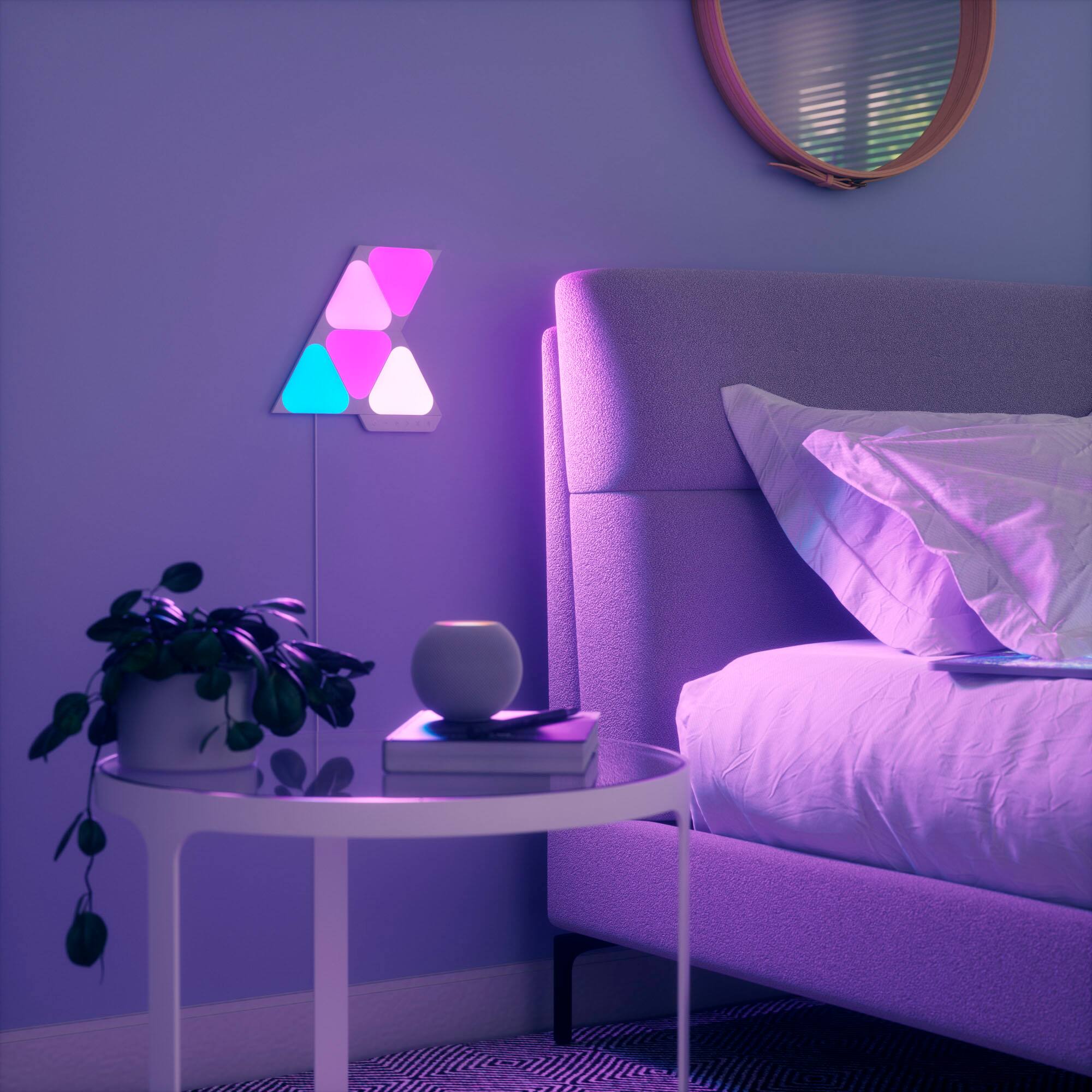 Alt View 11. Nanoleaf - Shapes Mini Triangles Smarter Kit (5 Panels) - Multicolor.