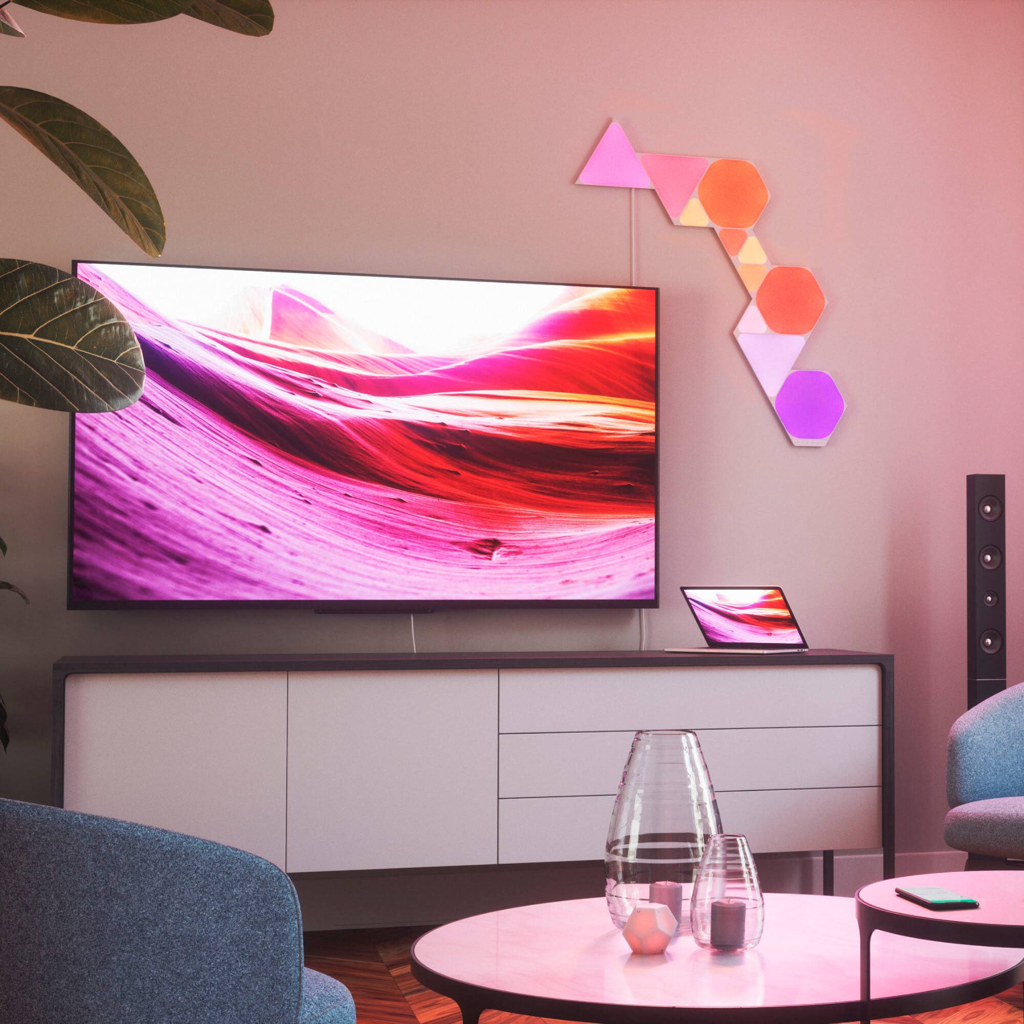 Alt View 23. Nanoleaf - Shapes Mini Triangles Smarter Kit (5 Panels) - Multicolor.