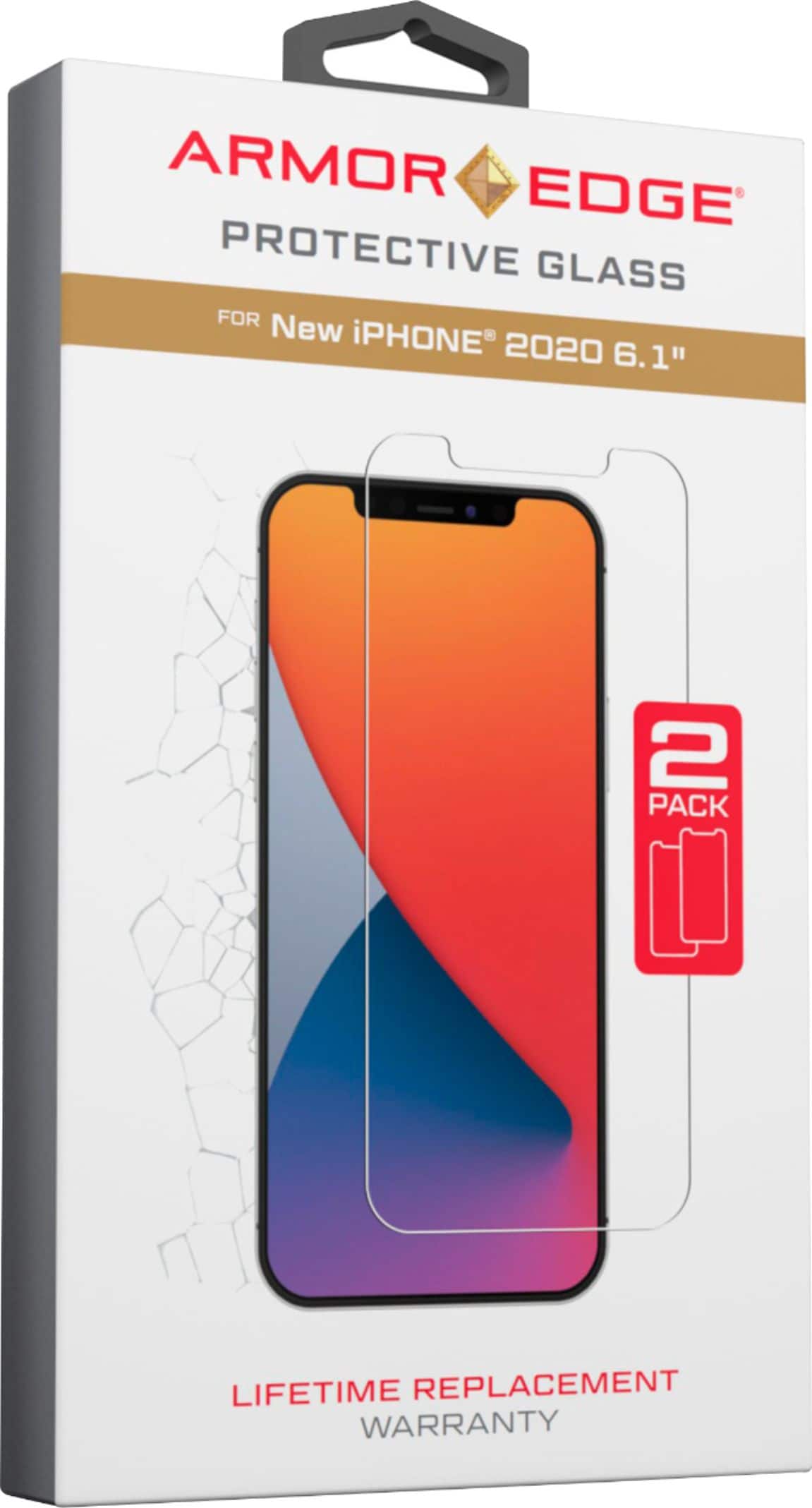 Alt View 12. Armor Edge - Glass Screen Protector for iPhone 12 and iPhone 12 Pro Glass Screen Protector - Dual Pack.