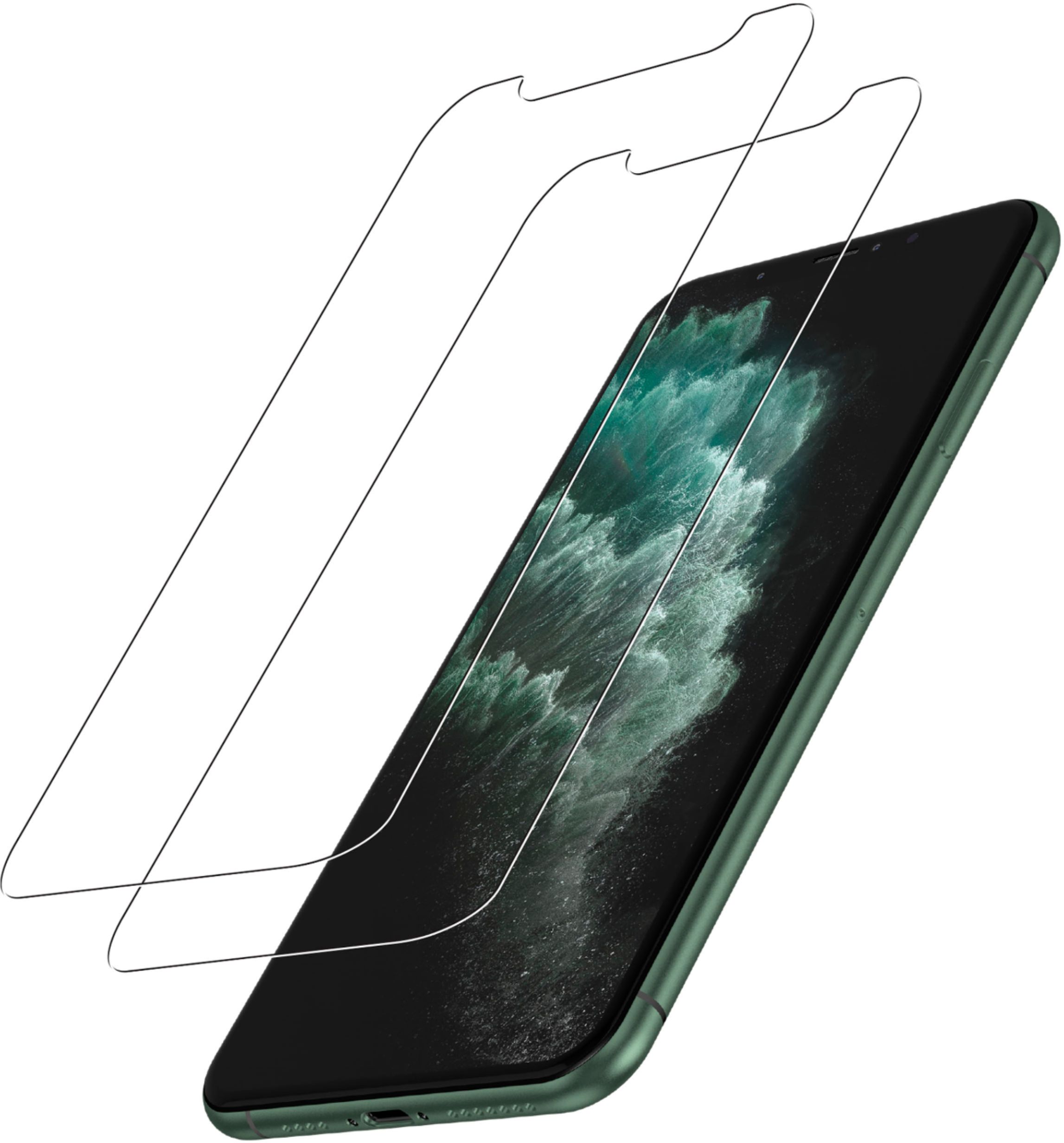 Left View: Armor Edge - Glass Screen Protector for iPhone Xs/X/11 Pro - DUAL PACK