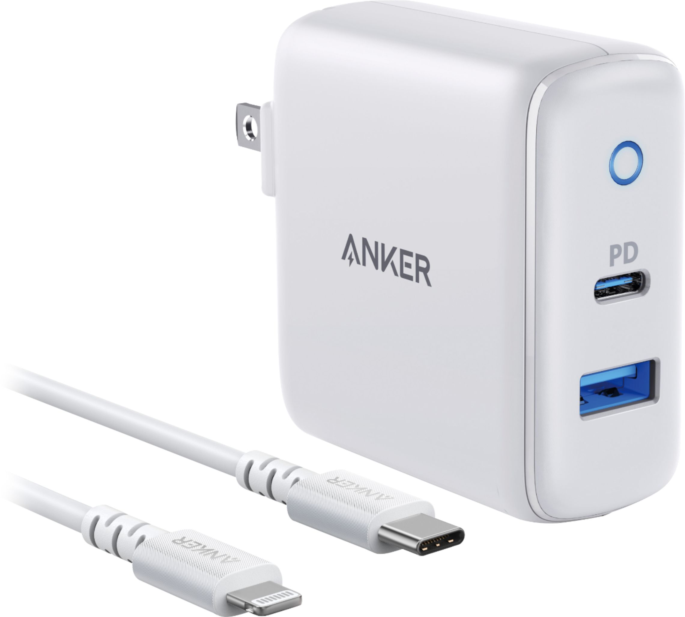 Apple iPhone 15 Pro Max 20w Type-C Fast Wall Charger Power Delivery Adapter  With 6ft White Cable