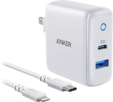 Anker - PowerPort PD 2 Bundle with USB-C to Lightning Cable 3ft and Fast Charger for iphone or iPad - White - Front_Zoom