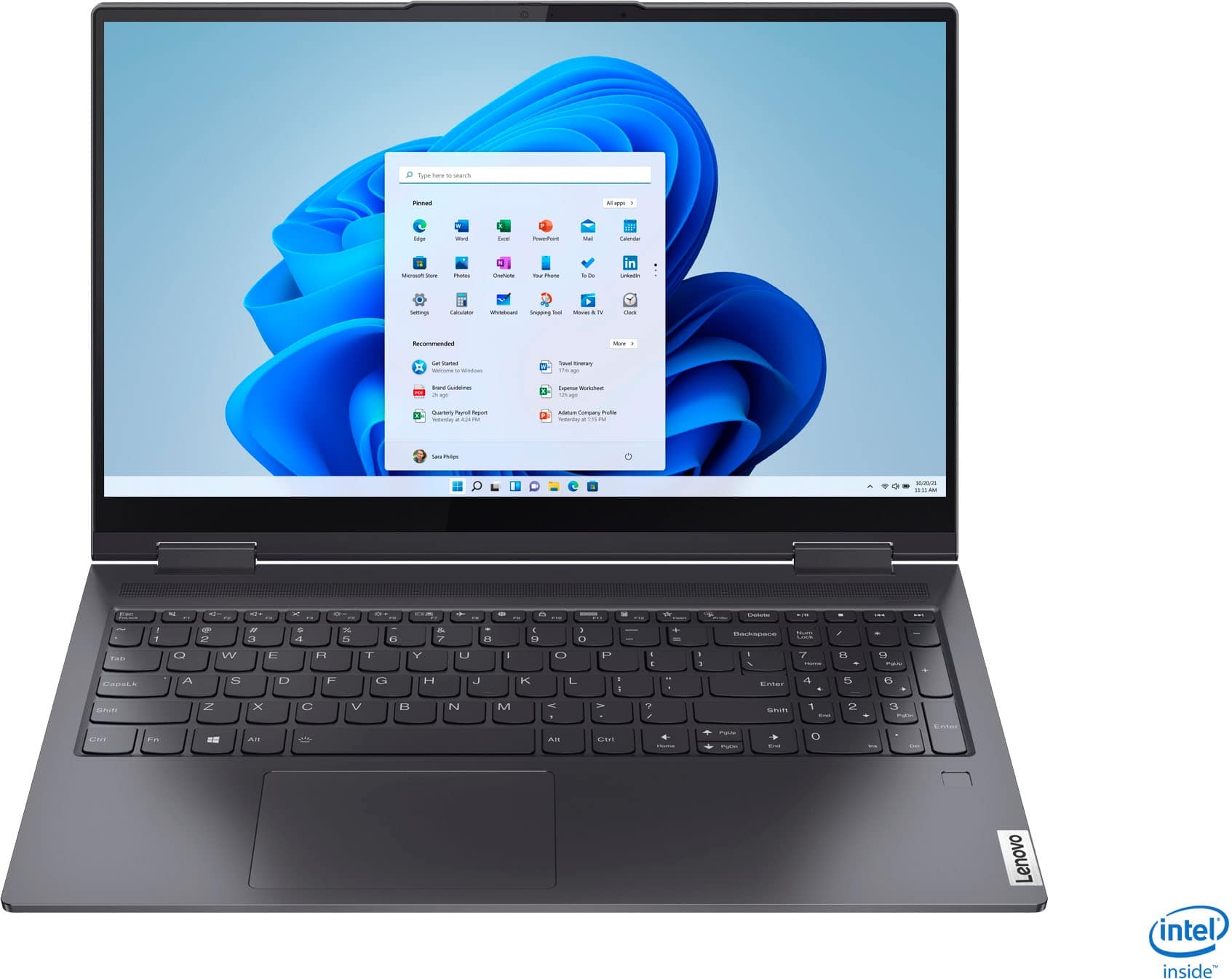 Front. Lenovo - Yoga 7i 2-in-1 15.6" Touch Screen Laptop - Intel Core i5 - 8GB Memory - 256GB Solid State Drive - Slate Grey.