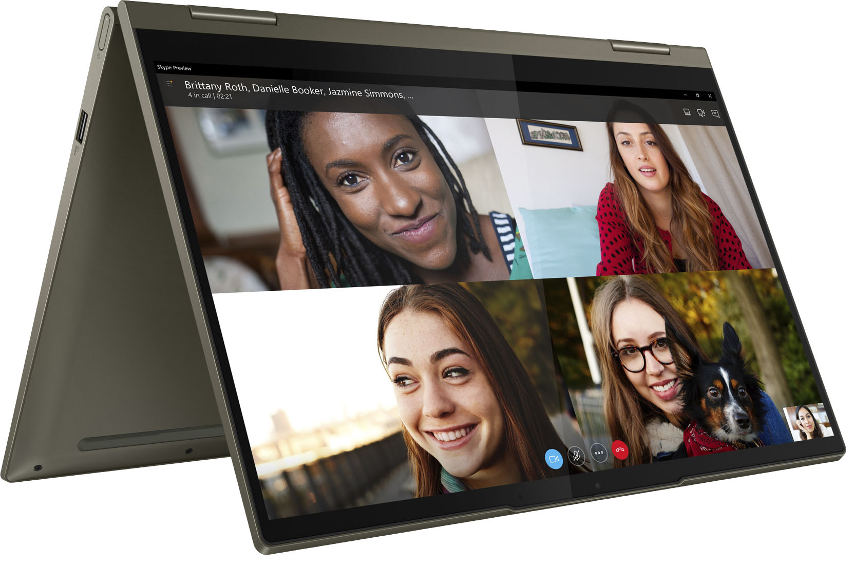 Angle View: Lenovo - Yoga 7i 2-in-1 14" Touch Screen Laptop - Intel Evo Platform Core i5 - 12GB Memory - 512GB Solid State Drive - Dark Moss