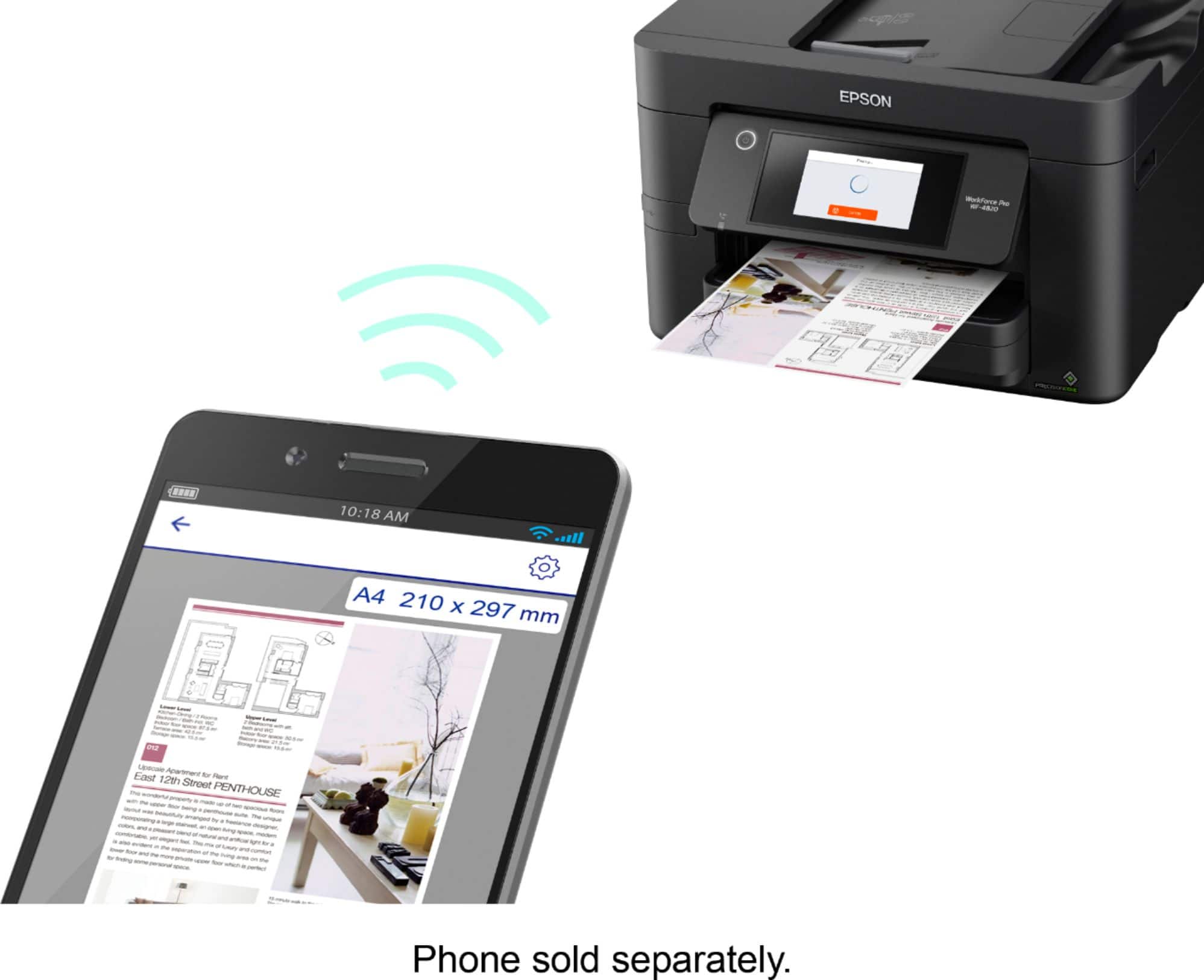 Alt View 20. Epson - WorkForce Pro WF-4820 Wireless All-in-One Printer - Black.