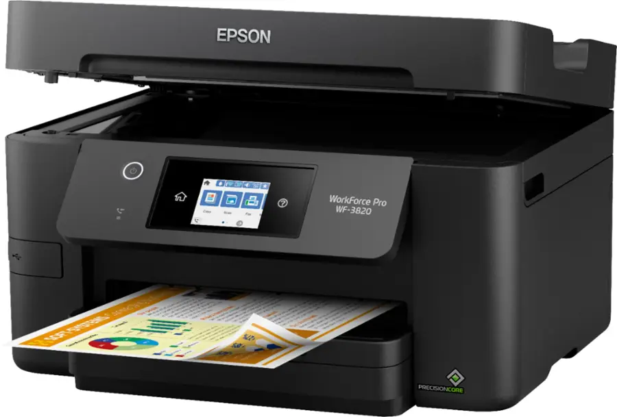 Alt View 13. Epson - WorkForce Pro WF-3820 Wireless All-in-One Printer - Black.