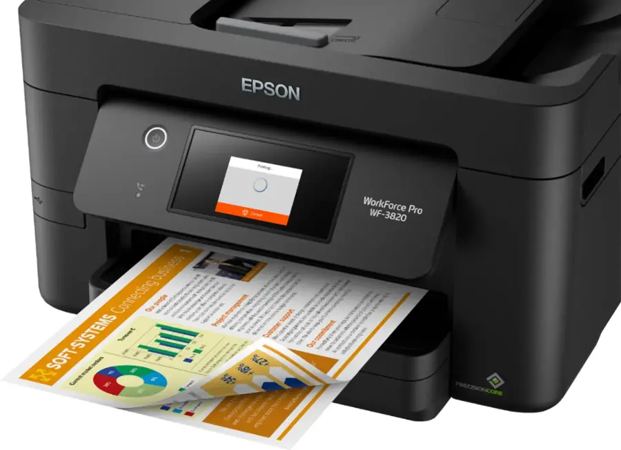 Alt View 15. Epson - WorkForce Pro WF-3820 Wireless All-in-One Printer - Black.