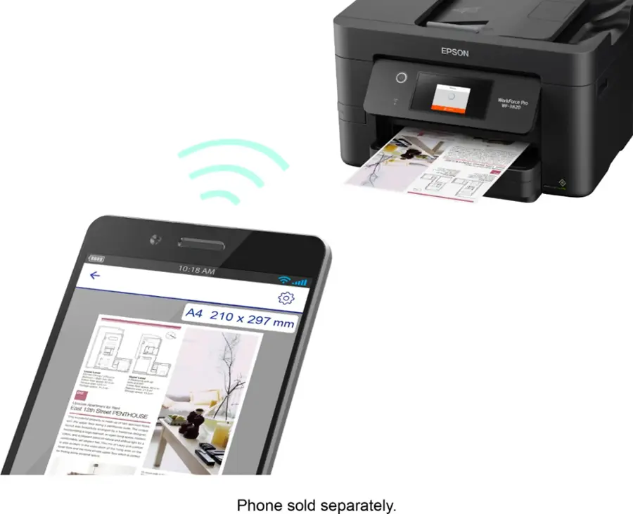 Alt View 20. Epson - WorkForce Pro WF-3820 Wireless All-in-One Printer - Black.