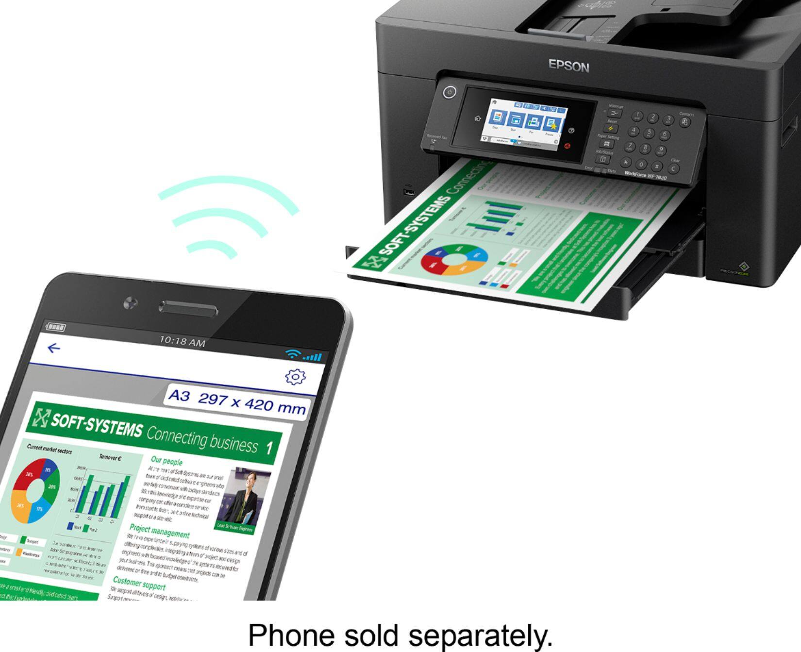 Alt View 21. Epson - WorkForce Pro WF-7820 Wireless Wide-format All-in-One Printer.