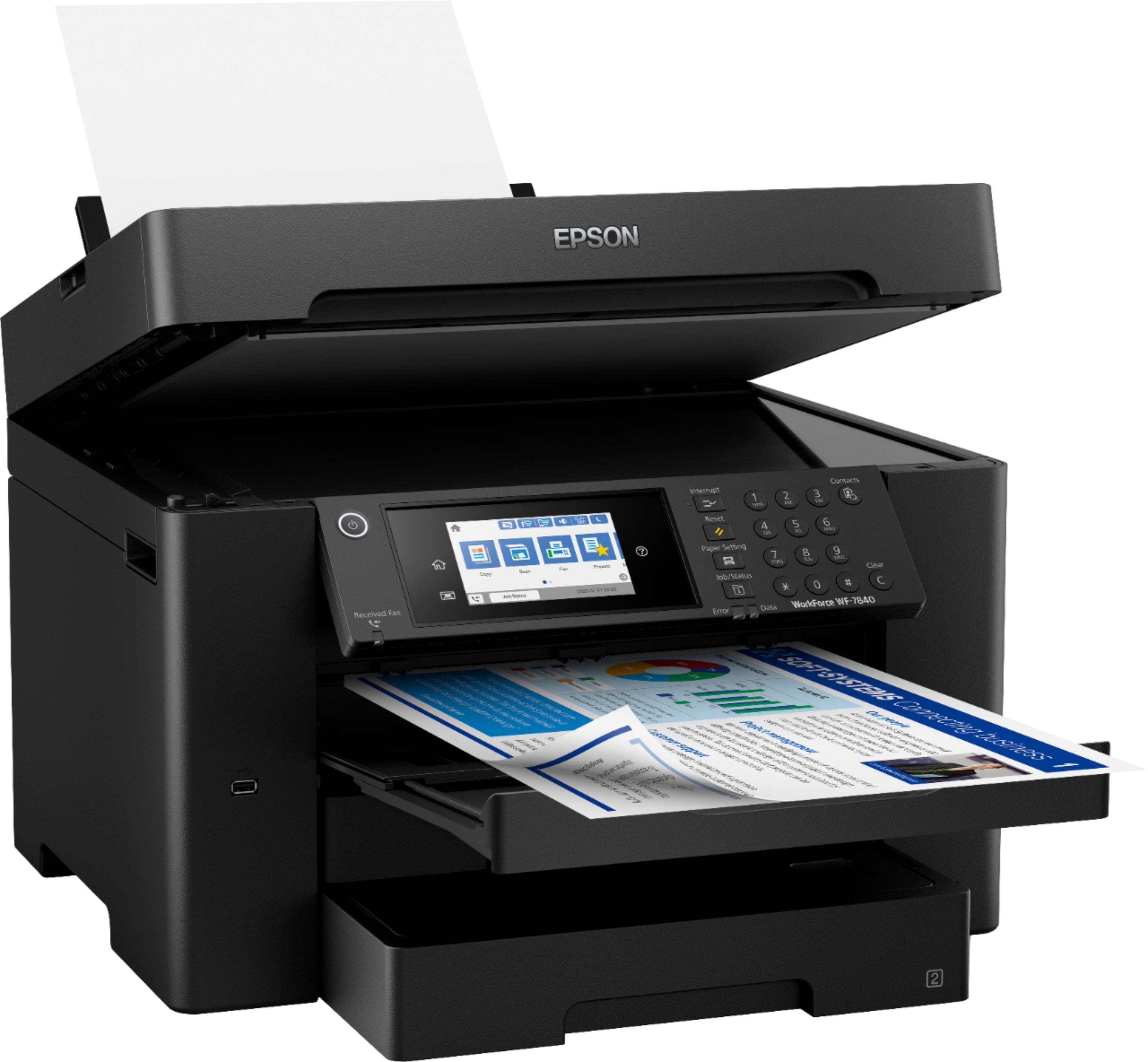 Alt View 13. Epson - WorkForce Pro WF-7840 Wireless Wide-format All-in-One Inkjet Printer - Black.